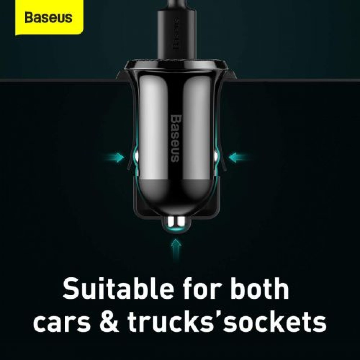 Baseus Car Charger Grain Pro Dual USB 4.8A Μαύρο (CCALLP-01)