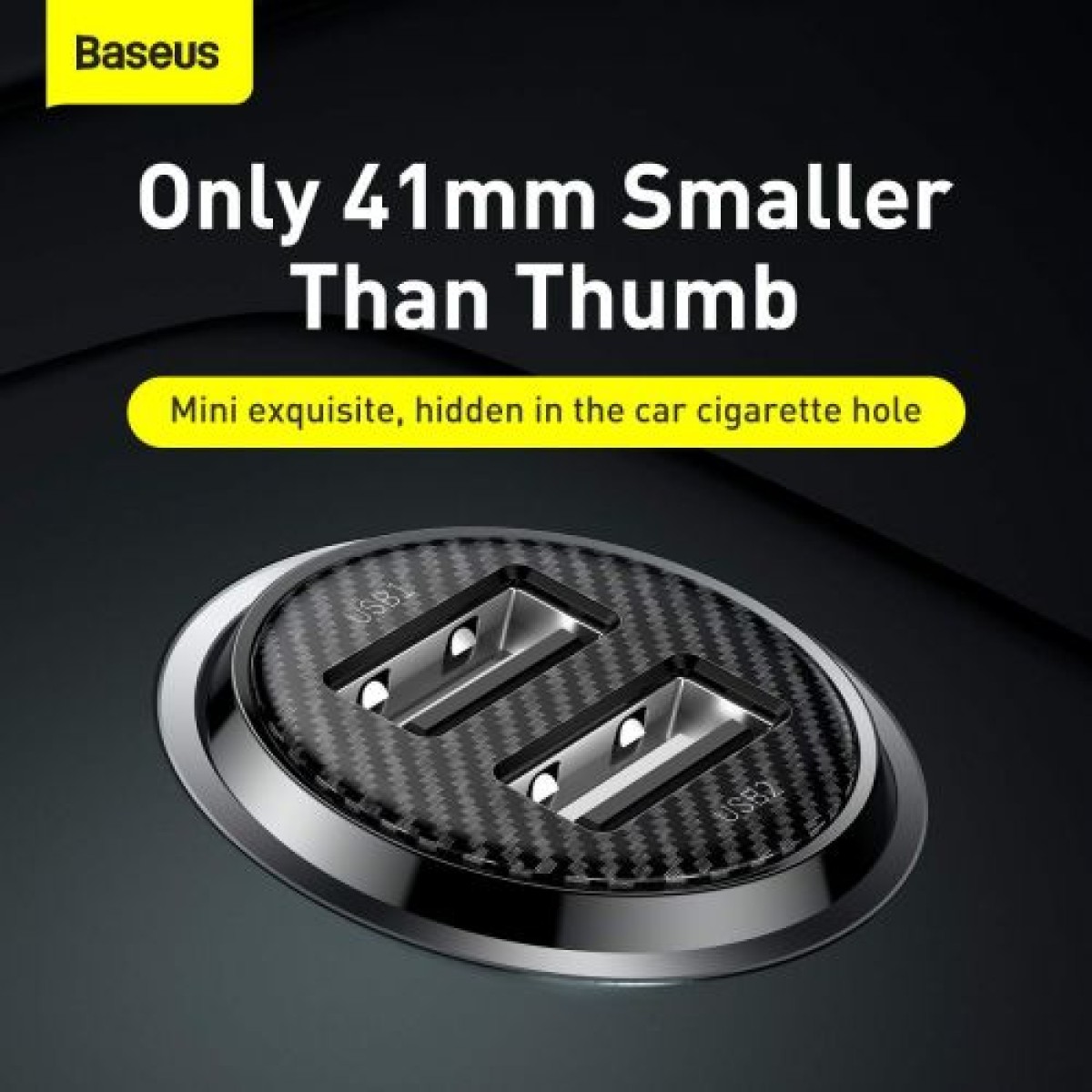 Baseus Car Charger Grain Pro Dual USB 4.8A Μαύρο (CCALLP-01)