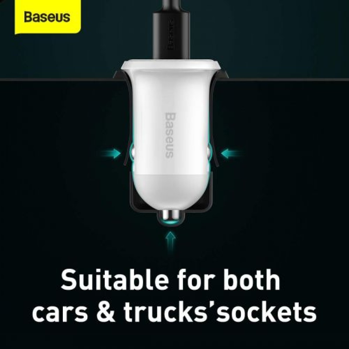 Baseus Car Charger Grain Pro Dual USB 4.8A Λευκό (CCALLP-02)