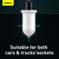 Baseus Car Charger Grain Pro Dual USB 4.8A Λευκό (CCALLP-02)