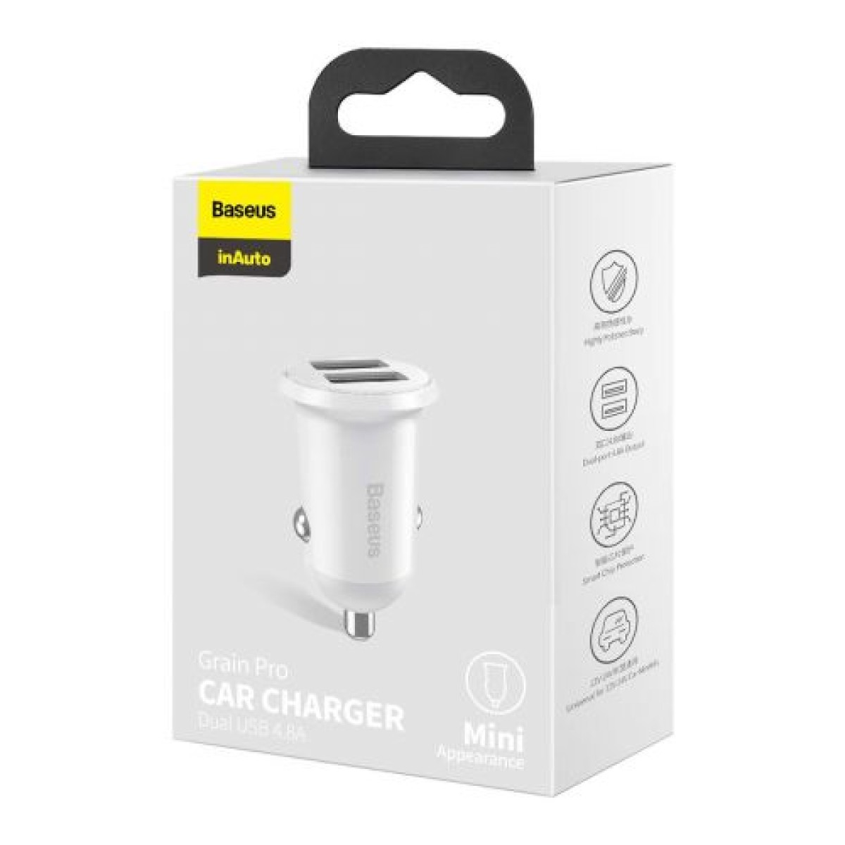 Baseus Car Charger Grain Pro Dual USB 4.8A Λευκό (CCALLP-02)