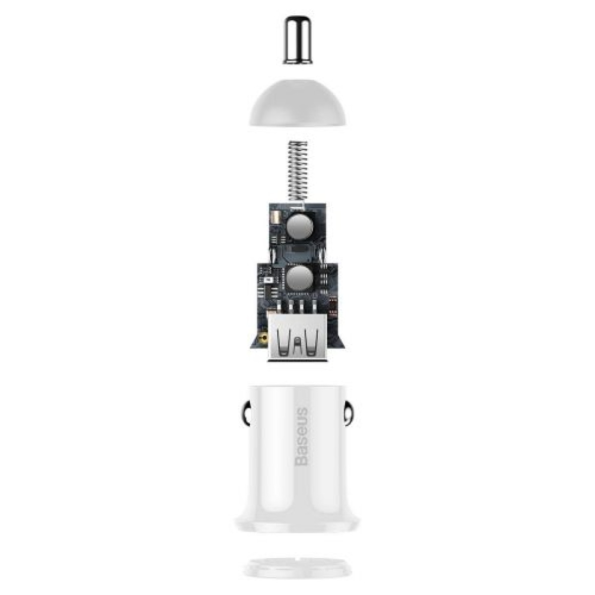 Baseus Car Charger Grain Pro Dual USB 4.8A Λευκό (CCALLP-02)