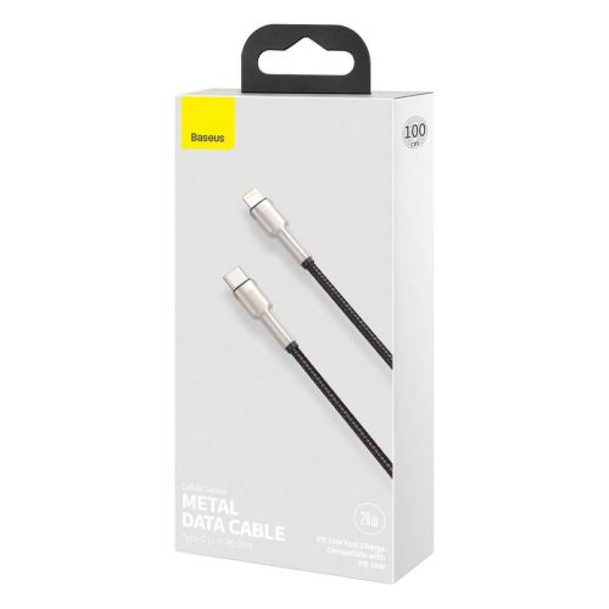 Baseus Type-C - Μεταλλικό καλώδιο δεδομένων σειράς Lightning Cafule PD 20W 1m Μαύρο (CATLJK-A01)