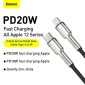 Baseus Type-C - Μεταλλικό καλώδιο δεδομένων σειράς Lightning Cafule PD 20W 1m Μαύρο (CATLJK-A01)
