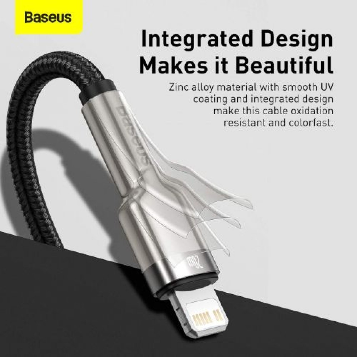 Baseus Type-C - Μεταλλικό καλώδιο δεδομένων σειράς Lightning Cafule PD 20W 1m Μαύρο (CATLJK-A01)