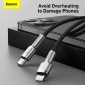 Baseus Type-C - Μεταλλικό καλώδιο δεδομένων σειράς Lightning Cafule PD 20W 1m Μαύρο (CATLJK-A01)