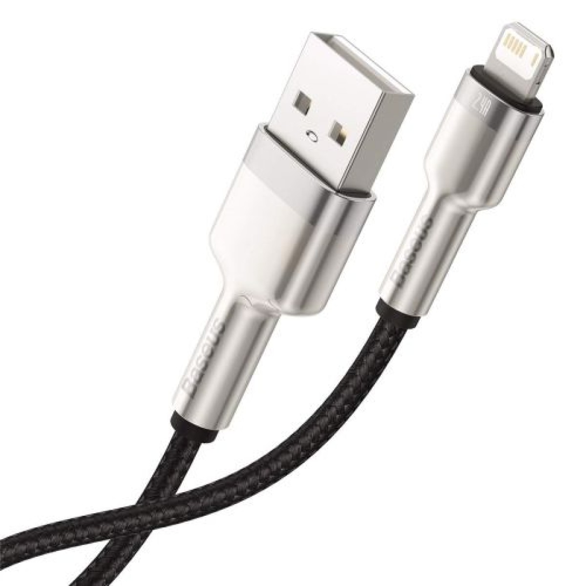 Baseus Lightning Cafule Series Μεταλλικό καλώδιο δεδομένων 2.4A 0.25m Μαύρο