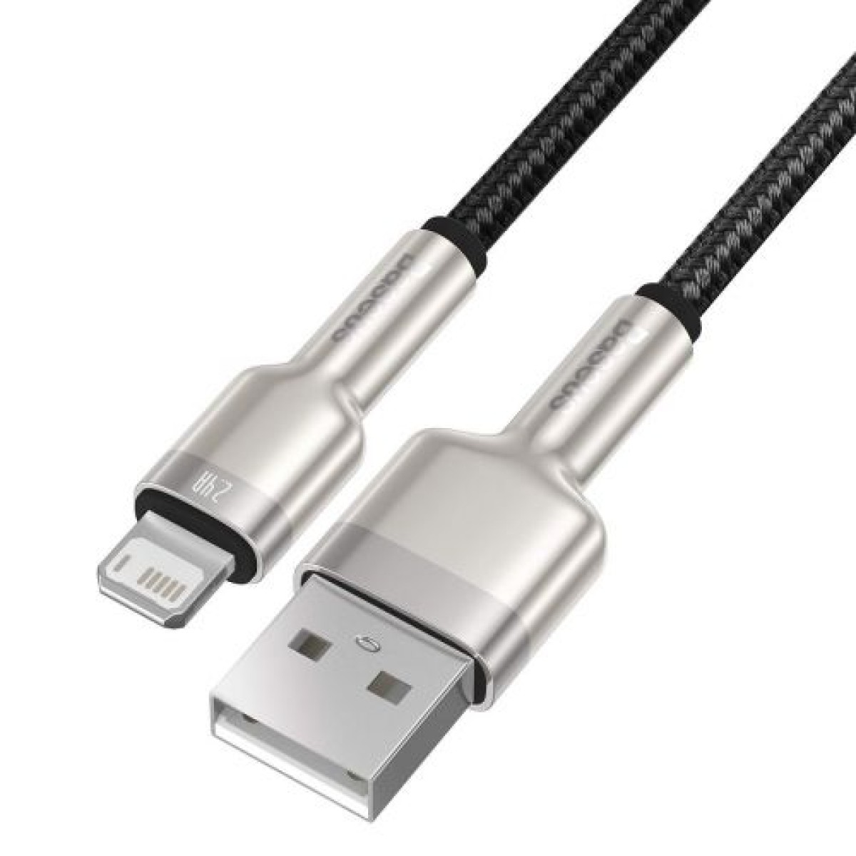 Baseus Lightning Cafule Series Μεταλλικό καλώδιο δεδομένων 2.4A 0.25m Μαύρο
