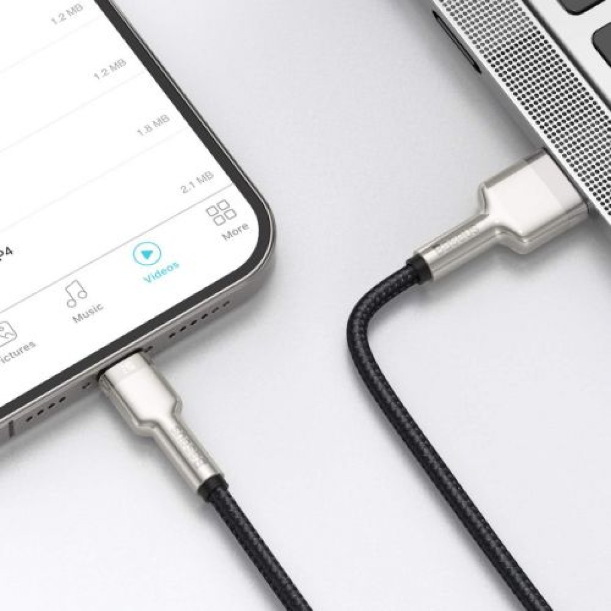 Baseus Lightning Cafule Series Μεταλλικό καλώδιο δεδομένων 2.4A 0.25m Μαύρο