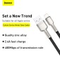 Baseus Lightning Cafule Series Μεταλλικό καλώδιο δεδομένων 2.4A 0.25m Μαύρο