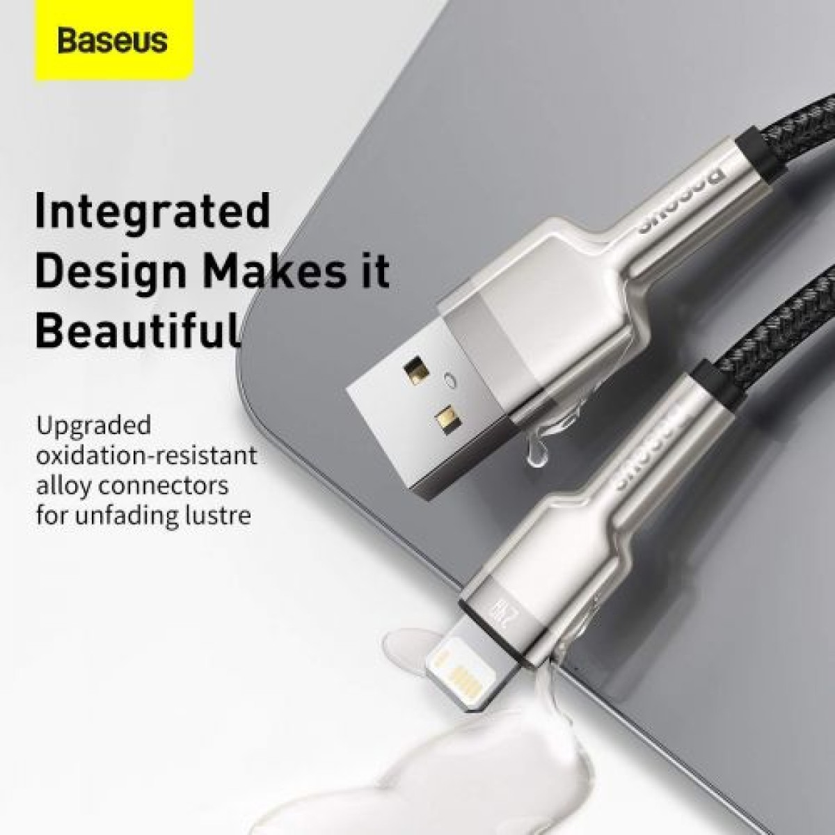 Baseus Lightning Cafule Series Μεταλλικό καλώδιο δεδομένων 2.4A 0.25m Μαύρο