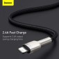 Baseus Lightning Cafule Series Μεταλλικό καλώδιο δεδομένων 2.4A 0.25m Μαύρο