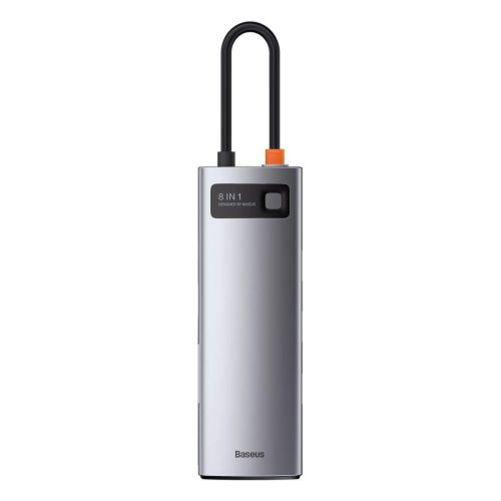 Baseus HUB Metal Gleam Series 8-in-1 Multifunctional (Type-C έως PD/4K HD/USB3.0) Docking Station Grey (CAHUB-CV0G)