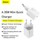 Baseus Travel Charger Super Si 1C Quick Charger PD 30W EU White (CCSUP-J02)