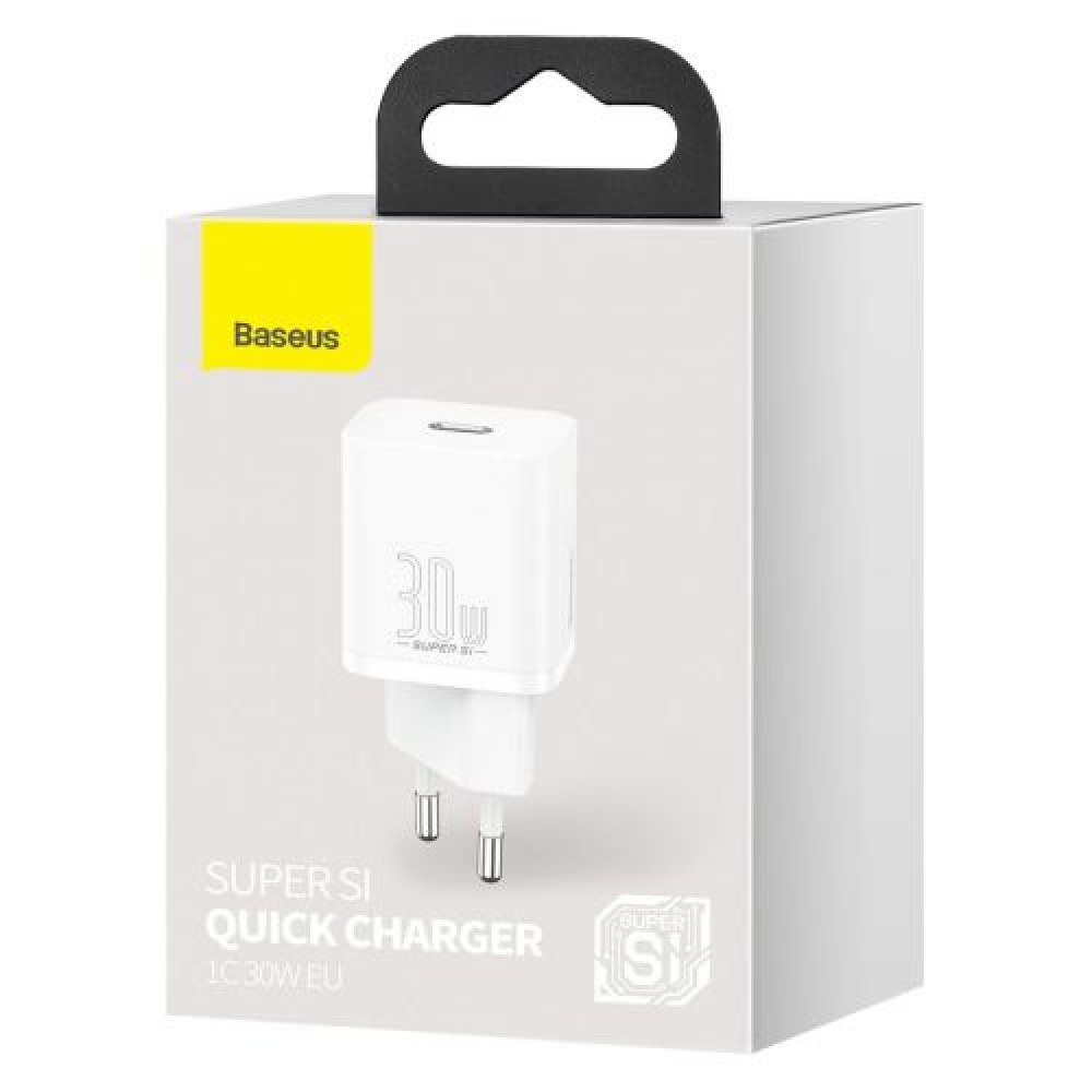 Baseus Travel Charger Super Si 1C Quick Charger PD 30W EU White (CCSUP-J02)