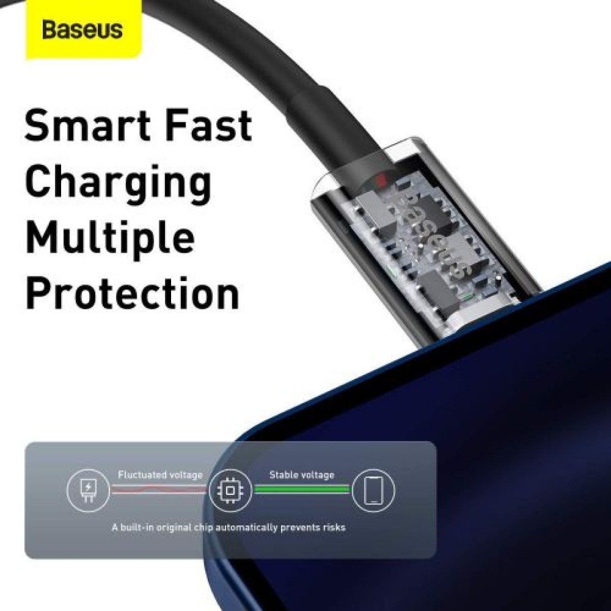Baseus Type-C - Καλώδιο δεδομένων γρήγορης φόρτισης σειράς Lightning Superior, PD 20W, 1m, Μαύρο (CATLYS-A01)