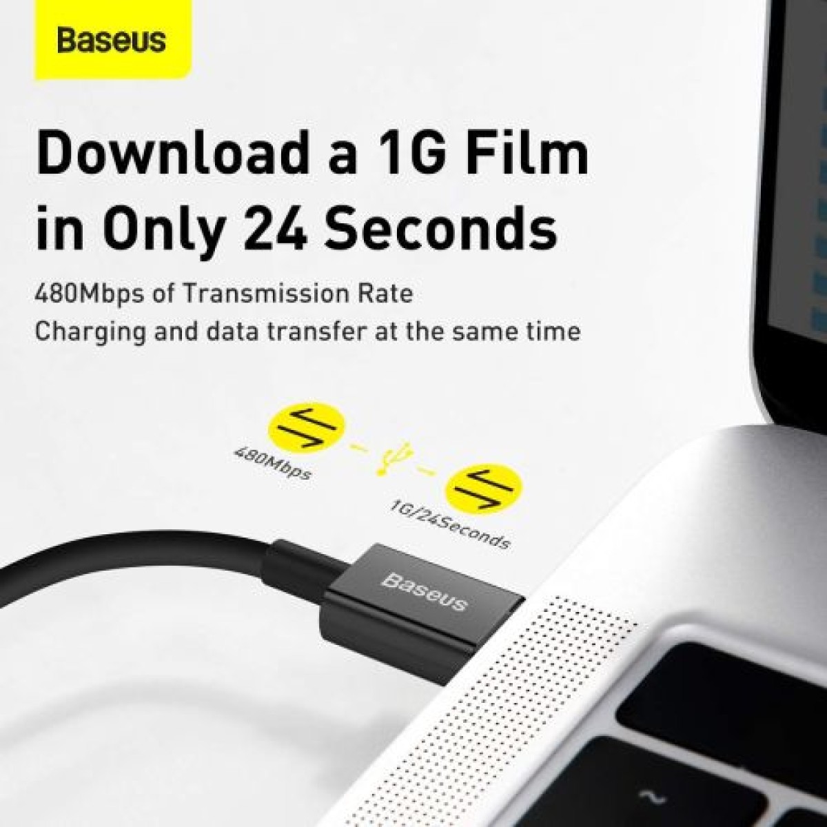 Baseus Type-C - Καλώδιο δεδομένων γρήγορης φόρτισης σειράς Lightning Superior, PD 20W, 1m, Μαύρο (CATLYS-A01)