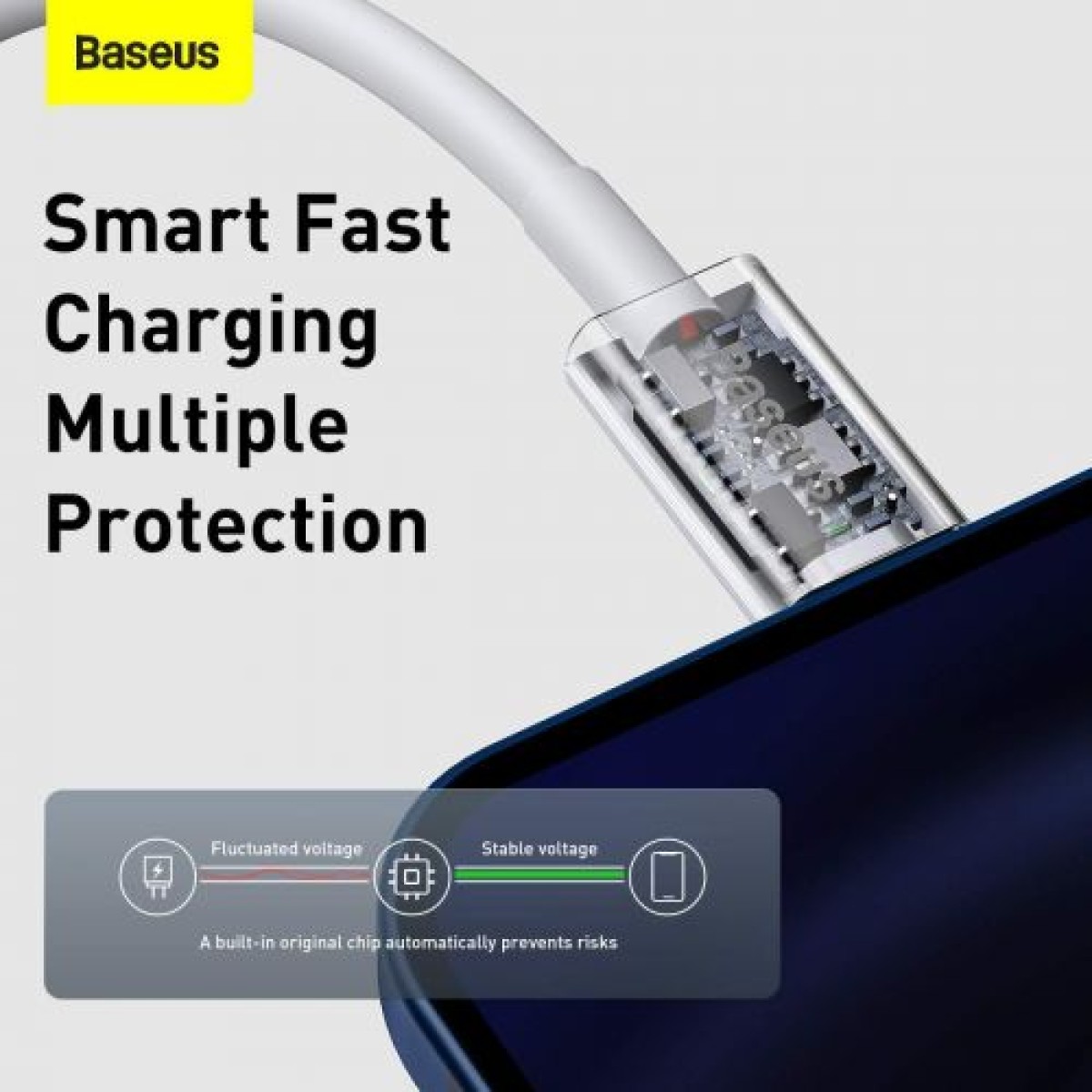 Baseus Type-C - Καλώδιο δεδομένων γρήγορης φόρτισης σειράς Lightning Superior PD 20W 1m Λευκό (CATLYS-A02)