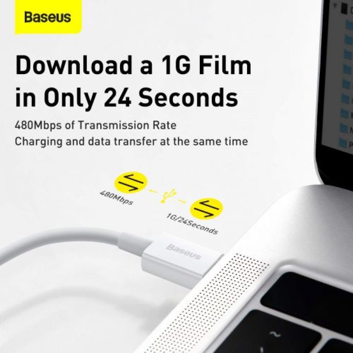 Baseus Type-C - Καλώδιο δεδομένων γρήγορης φόρτισης σειράς Lightning Superior PD 20W 1m Λευκό (CATLYS-A02)