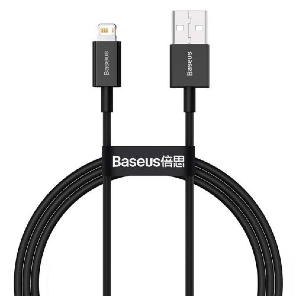Καλώδιο Baseus Lightning Superior Series, Fast Charging, Data 2.4A, 1m Μαύρο (CALYS-A01)