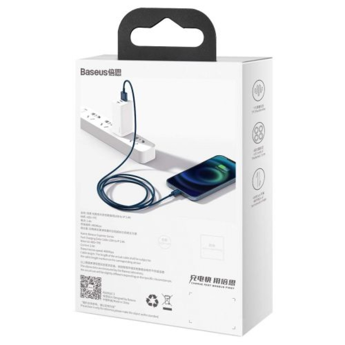 Καλώδιο Baseus Lightning Superior Series, Fast Charging, Data 2.4A, 1m Blue (CALYS-A03)