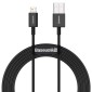 Καλώδιο Baseus Lightning Superior Series, Fast Charging, Data 2.4A, 2m Black (CALYS-C01)