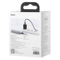 Σετ φορτιστή ταξιδίου Baseus Super Si 1C QC (με Mini μαύρο καλώδιο Type-C έως Type-C 3A 1m) 25W EU Black (TZCCSUP-L01)