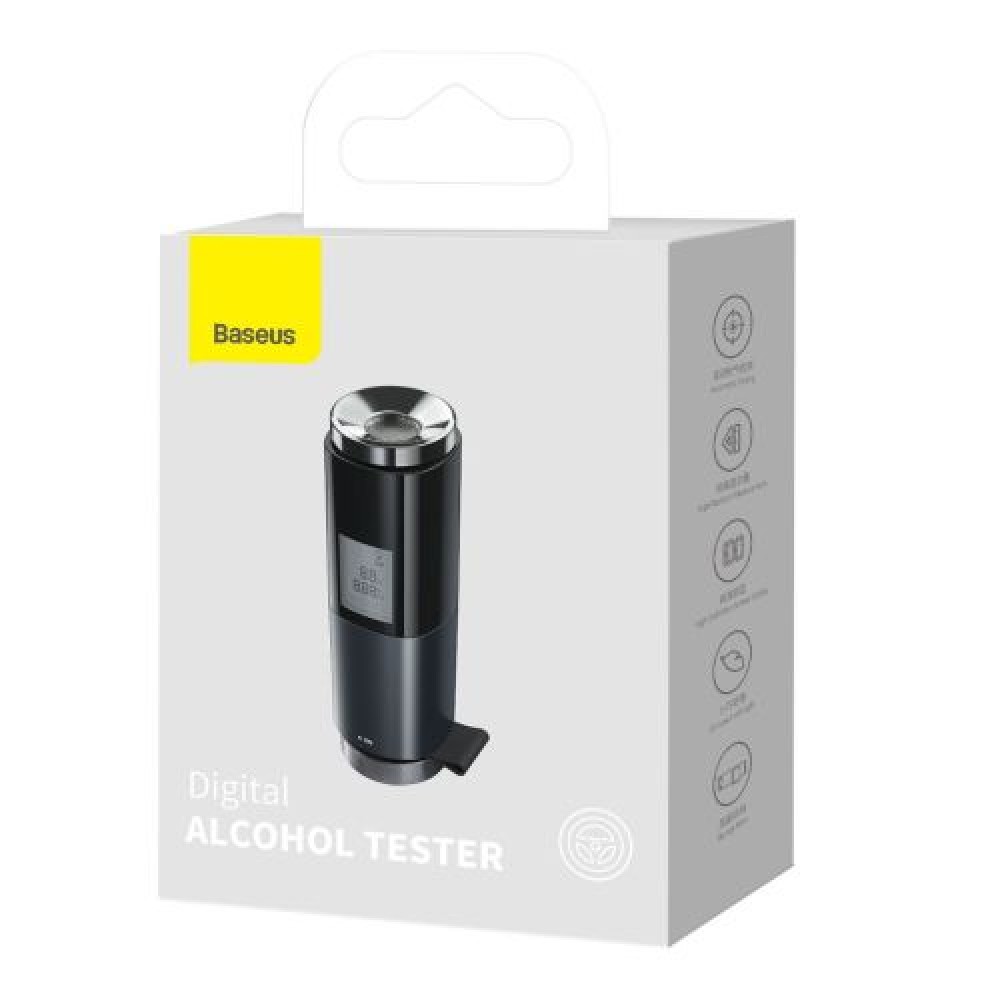 Baseus Car Tool Alcohol Breathalyser Breathless Series, PD 5V (με καλώδιο USB - Type-C 1m), Μαύρο (CRCX-01)