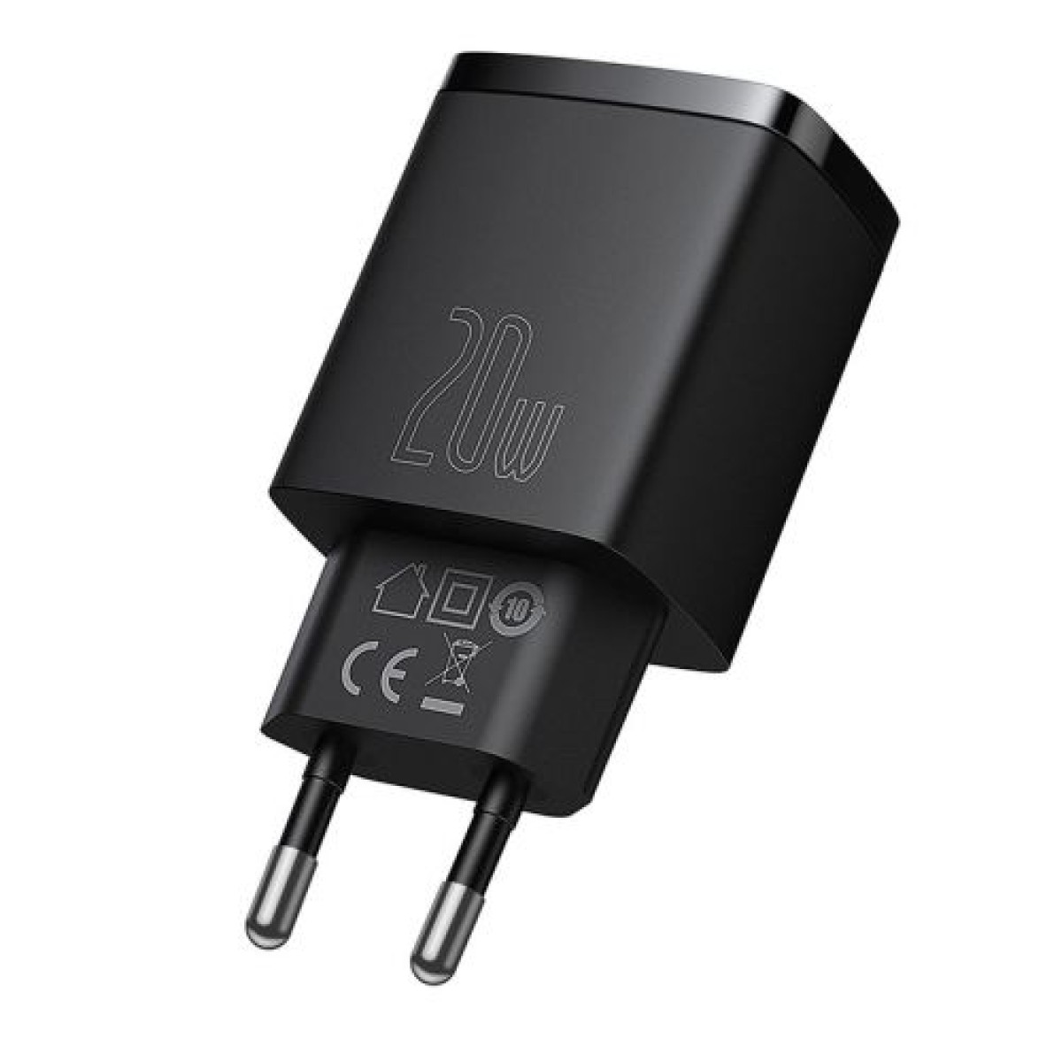 Baseus Travel Charger Compact Quick Charger U+C 20W EU Black (CCXJ-B01)