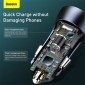 Baseus Car Charger Golden Contactor Pro Dual Quick Charger U+C, PD 3.0, QC 4+, SCP FCP AFC (With Type-C - Lightning 1m Black) 40W Σκούρο Γκρι (TZCCJD-B0G)