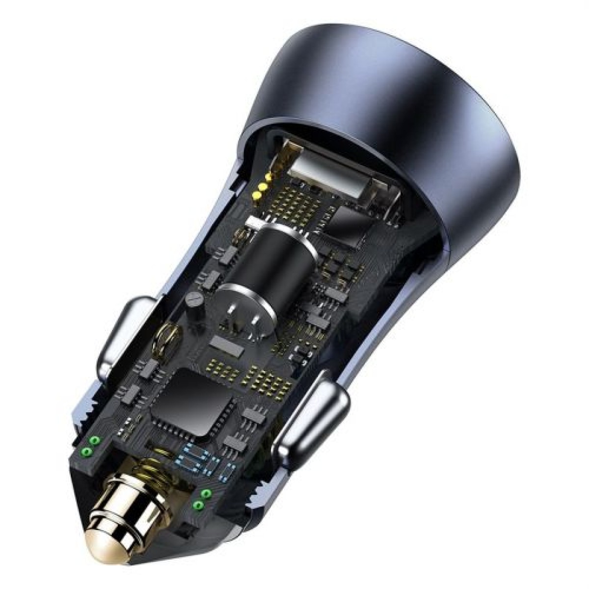 Baseus Car Charger Golden Contactor Pro Dual Quick Charger U+C, PD 3.0, QC 4+, SCP FCP AFC (With Type-C - Lightning 1m Black) 40W Σκούρο Γκρι (TZCCJD-B0G)