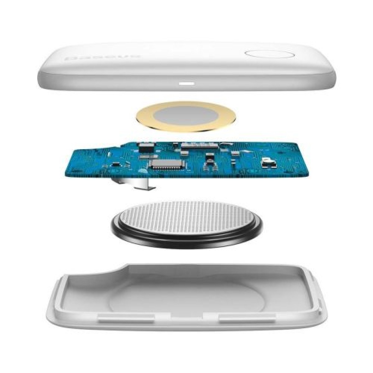 Μίνι ασύρματο κλειδί Baseus Home Intelligent T2 μπρελόκ και άλλος ανιχνευτής αντικειμένων λευκό (ZLFDQT2-02)