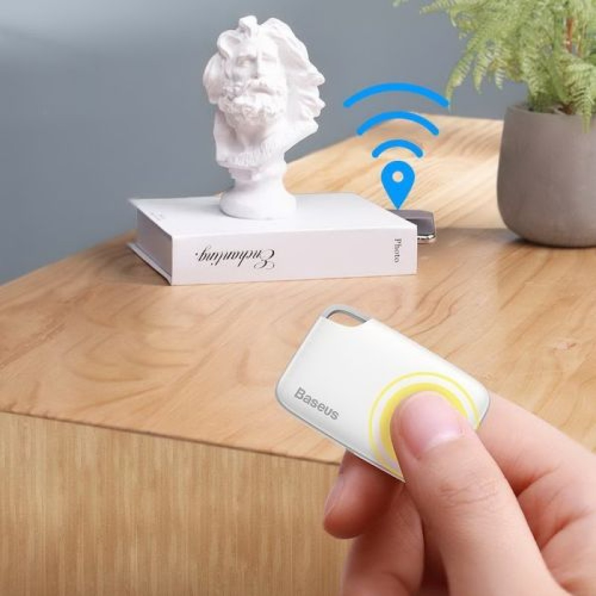 Μίνι ασύρματο κλειδί Baseus Home Intelligent T2 μπρελόκ και άλλος ανιχνευτής αντικειμένων λευκό (ZLFDQT2-02)