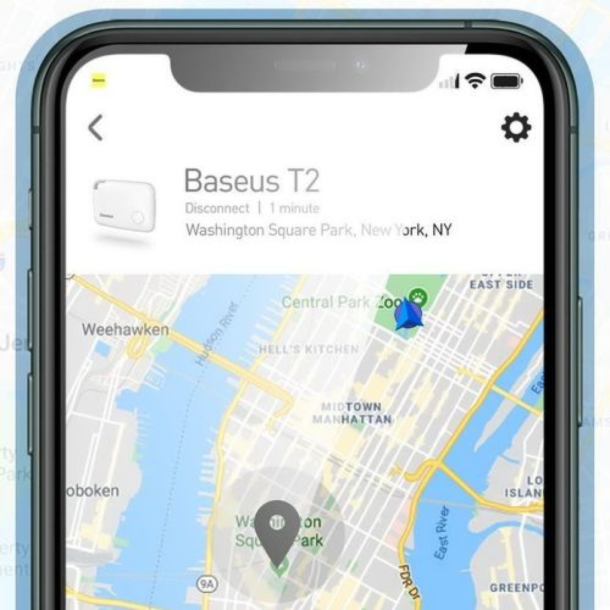 Μίνι ασύρματο κλειδί Baseus Home Intelligent T2 μπρελόκ και άλλος ανιχνευτής αντικειμένων λευκό (ZLFDQT2-02)