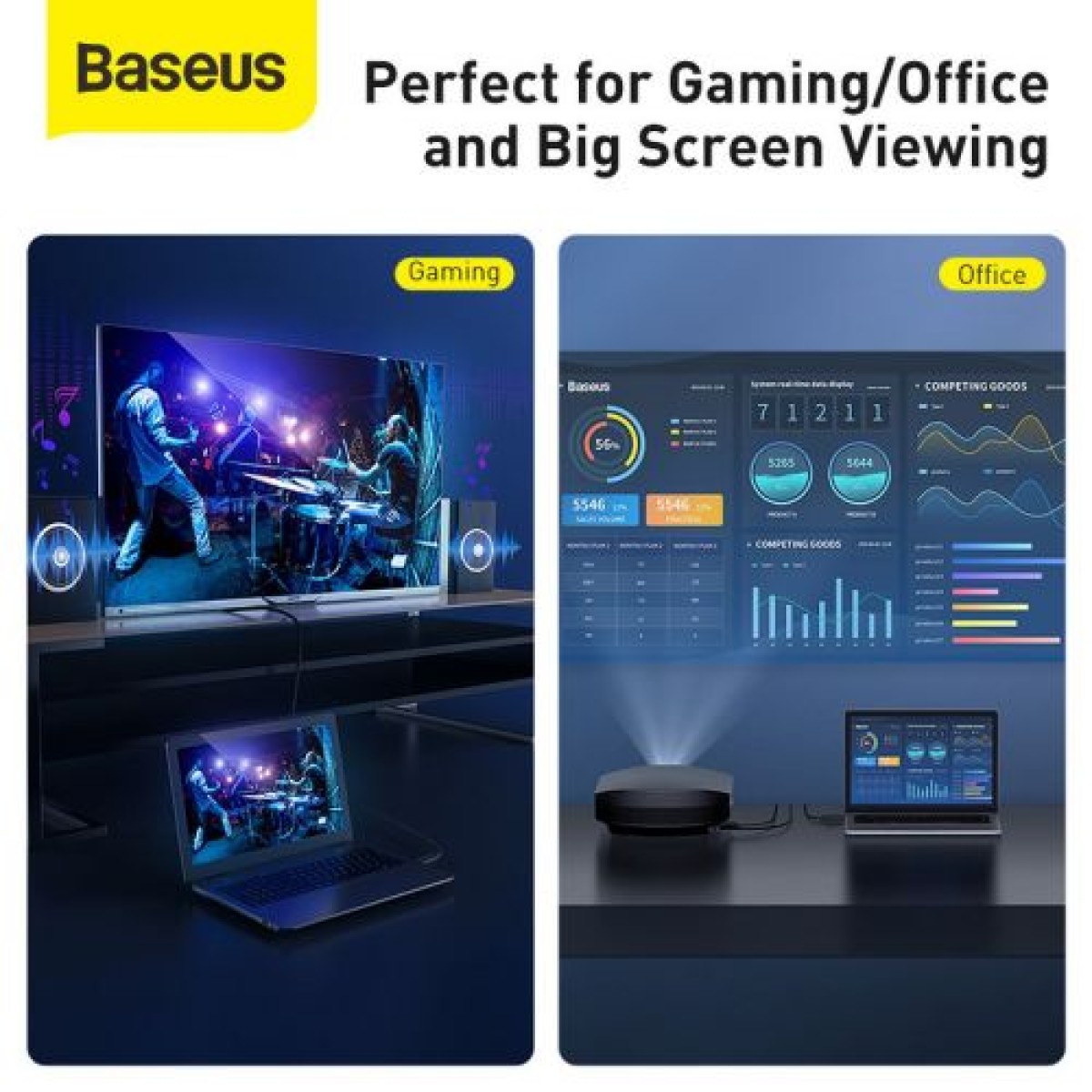 Καλώδιο βίντεο Baseus Σειρά υψηλής ευκρίνειας HDMI σε HDMI 4K 60 Hz, 3D HDR, 18 Gbps, 1 m Μαύρο (CAKGQ-A01)