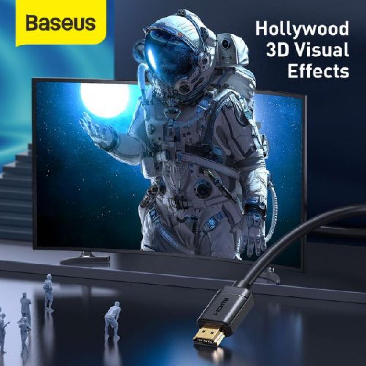 Καλώδιο βίντεο Baseus Σειρά υψηλής ευκρίνειας HDMI σε HDMI 4K 60 Hz, 3D HDR, 18 Gbps, 1 m Μαύρο (CAKGQ-A01)