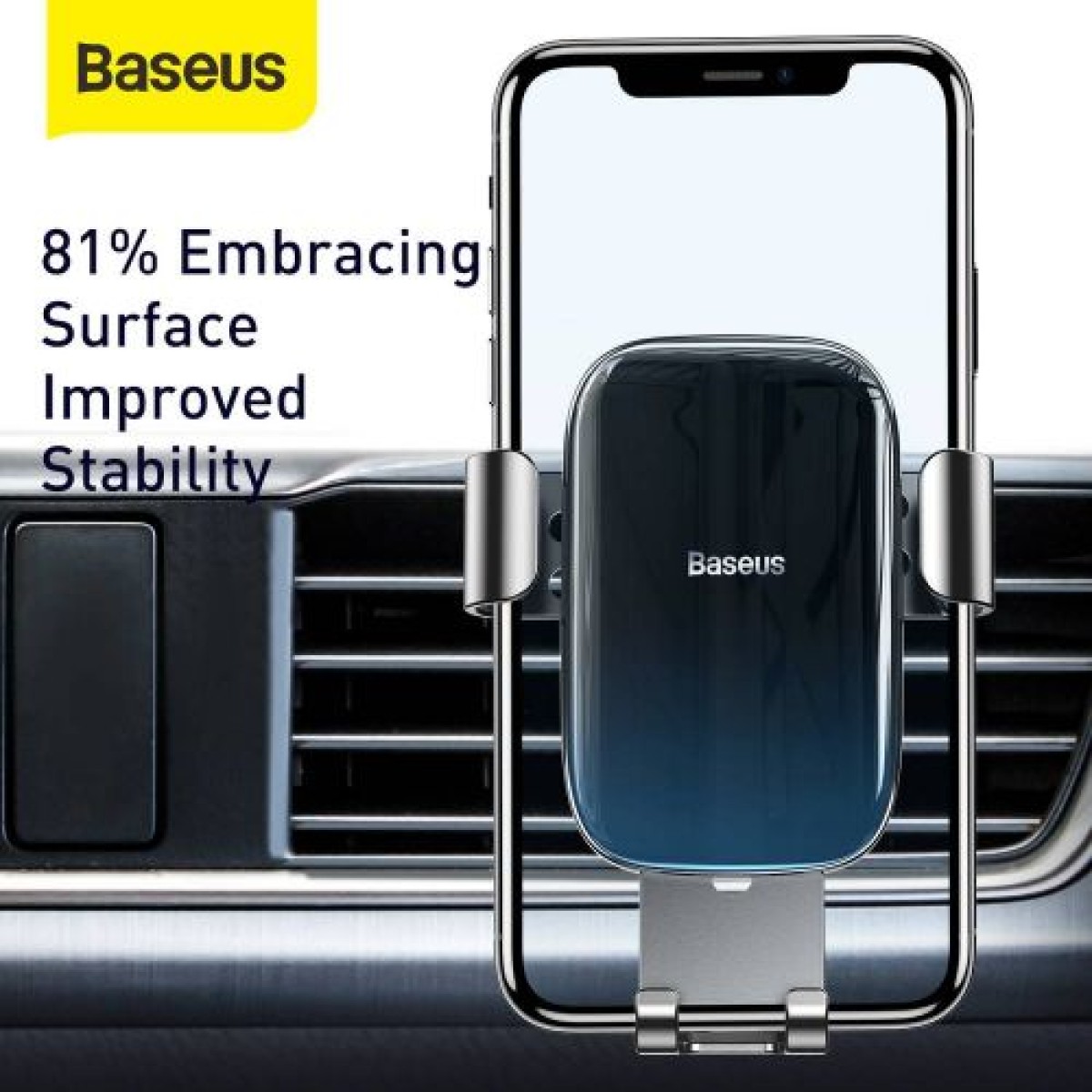 Baseus Car Mount Glaze Gravity Θήκη τηλεφώνου Μαύρο (SUYL-LG01)