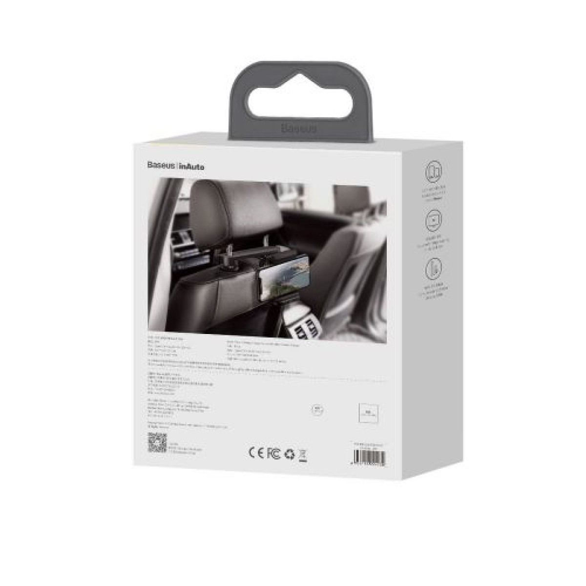 Baseus Car Mount Wireless Charger Αποθήκευση ενέργειας Θήκη τηλεφώνου πίσω καθίσματος 15W Μαύρο (WXHZ-01)
