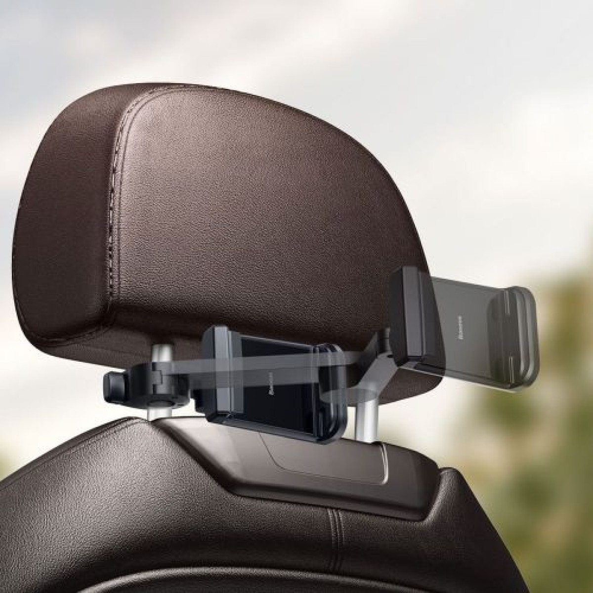 Baseus Car Mount Wireless Charger Αποθήκευση ενέργειας Θήκη τηλεφώνου πίσω καθίσματος 15W Μαύρο (WXHZ-01)