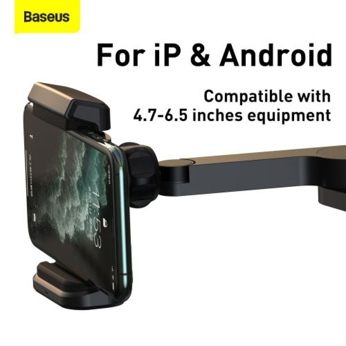 Baseus Car Mount Wireless Charger Αποθήκευση ενέργειας Θήκη τηλεφώνου πίσω καθίσματος 15W Μαύρο (WXHZ-01)