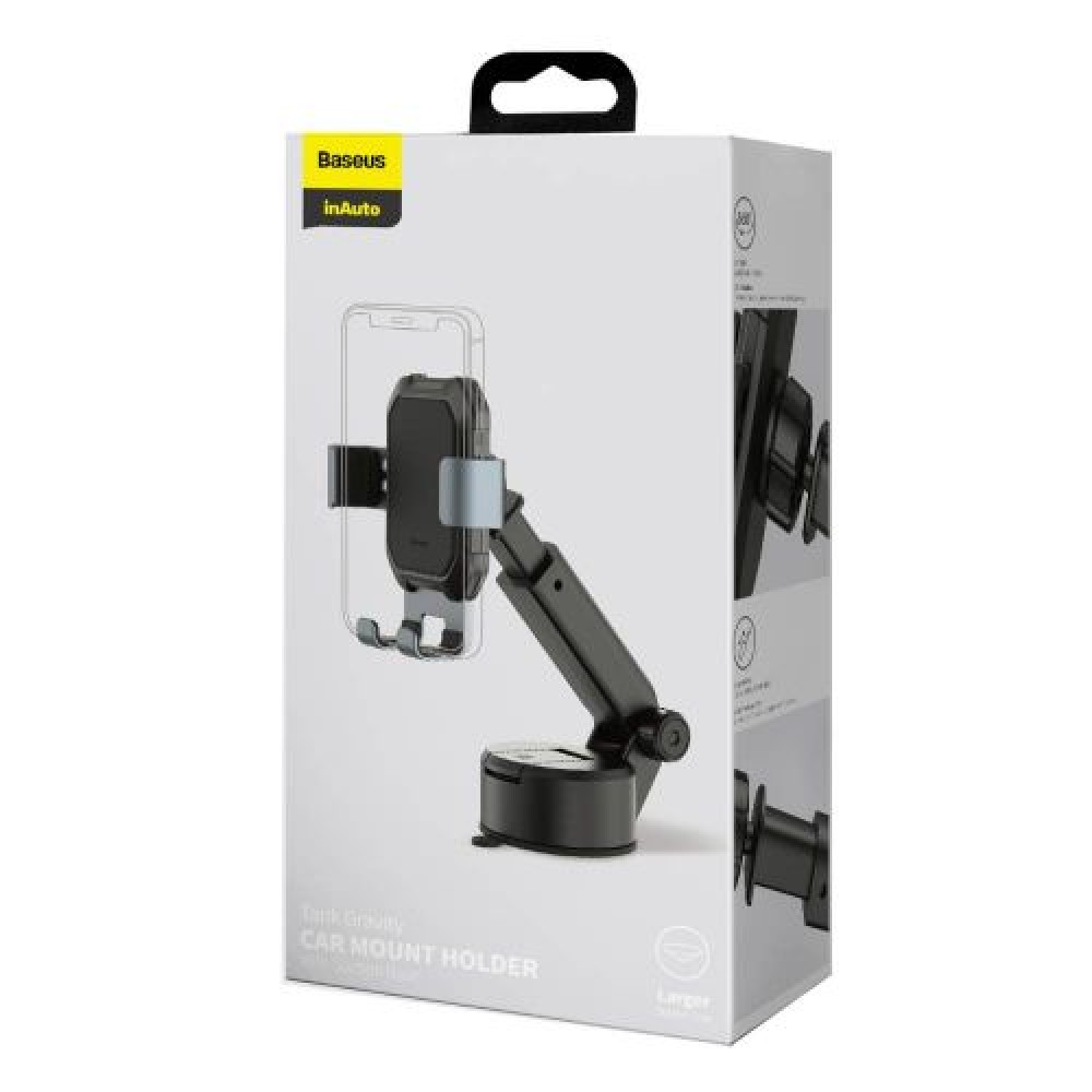 Baseus Car Mount Tank Gravity Θήκη τηλεφώνου με βάση αναρρόφησης Tarnish Black (SUYL-TK01)