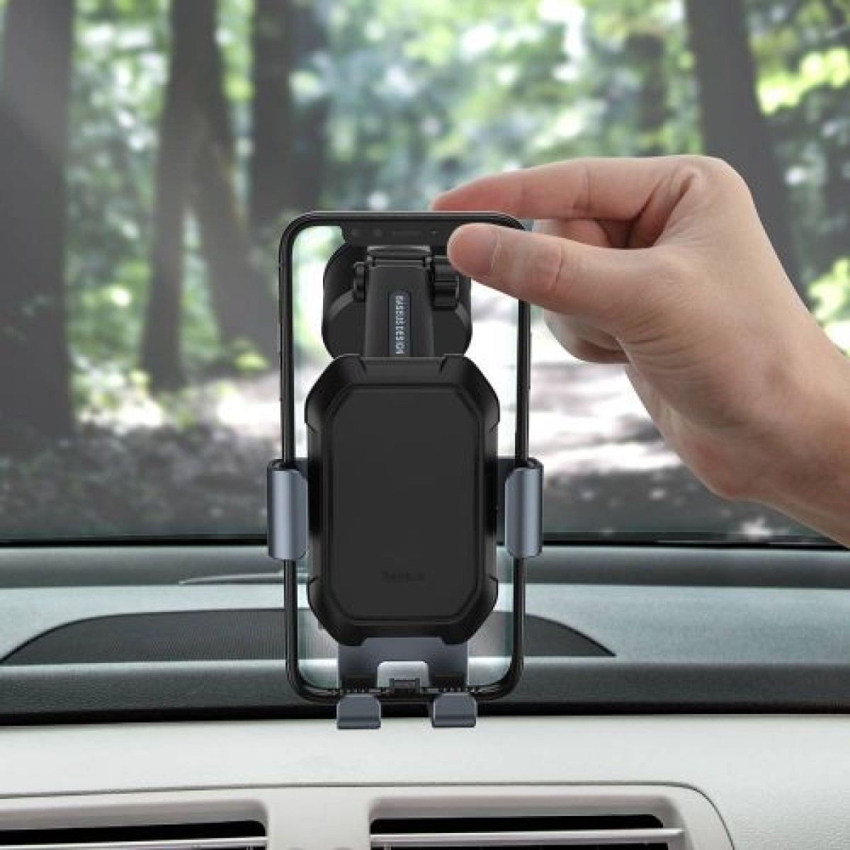 Baseus Car Mount Tank Gravity Θήκη τηλεφώνου με βάση αναρρόφησης Tarnish Black (SUYL-TK01)