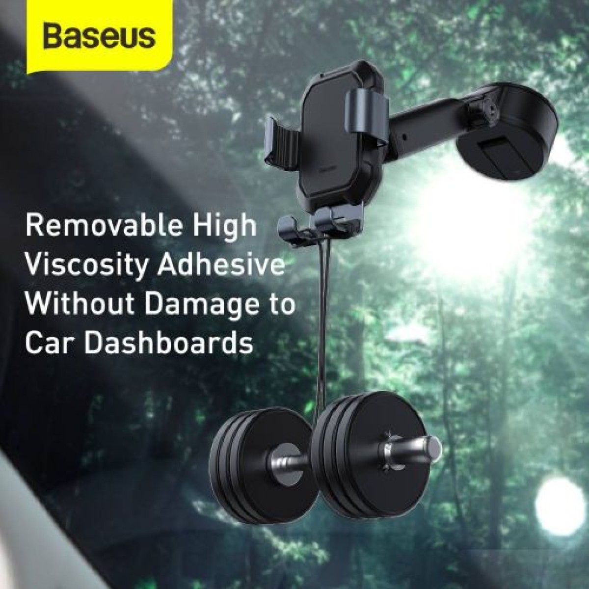 Baseus Car Mount Tank Gravity Θήκη τηλεφώνου με βάση αναρρόφησης Tarnish Black (SUYL-TK01)