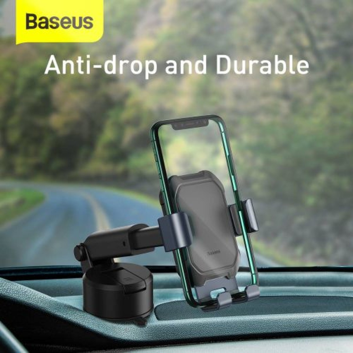 Baseus Car Mount Tank Gravity Θήκη τηλεφώνου με βάση αναρρόφησης Tarnish Black (SUYL-TK01)