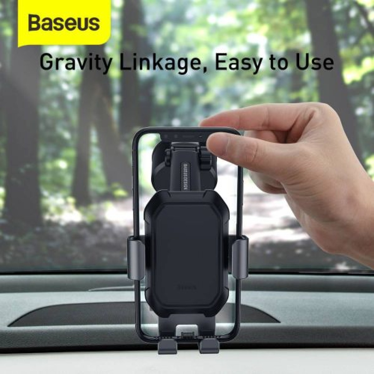 Baseus Car Mount Tank Gravity Θήκη τηλεφώνου με βάση αναρρόφησης Tarnish Black (SUYL-TK01)