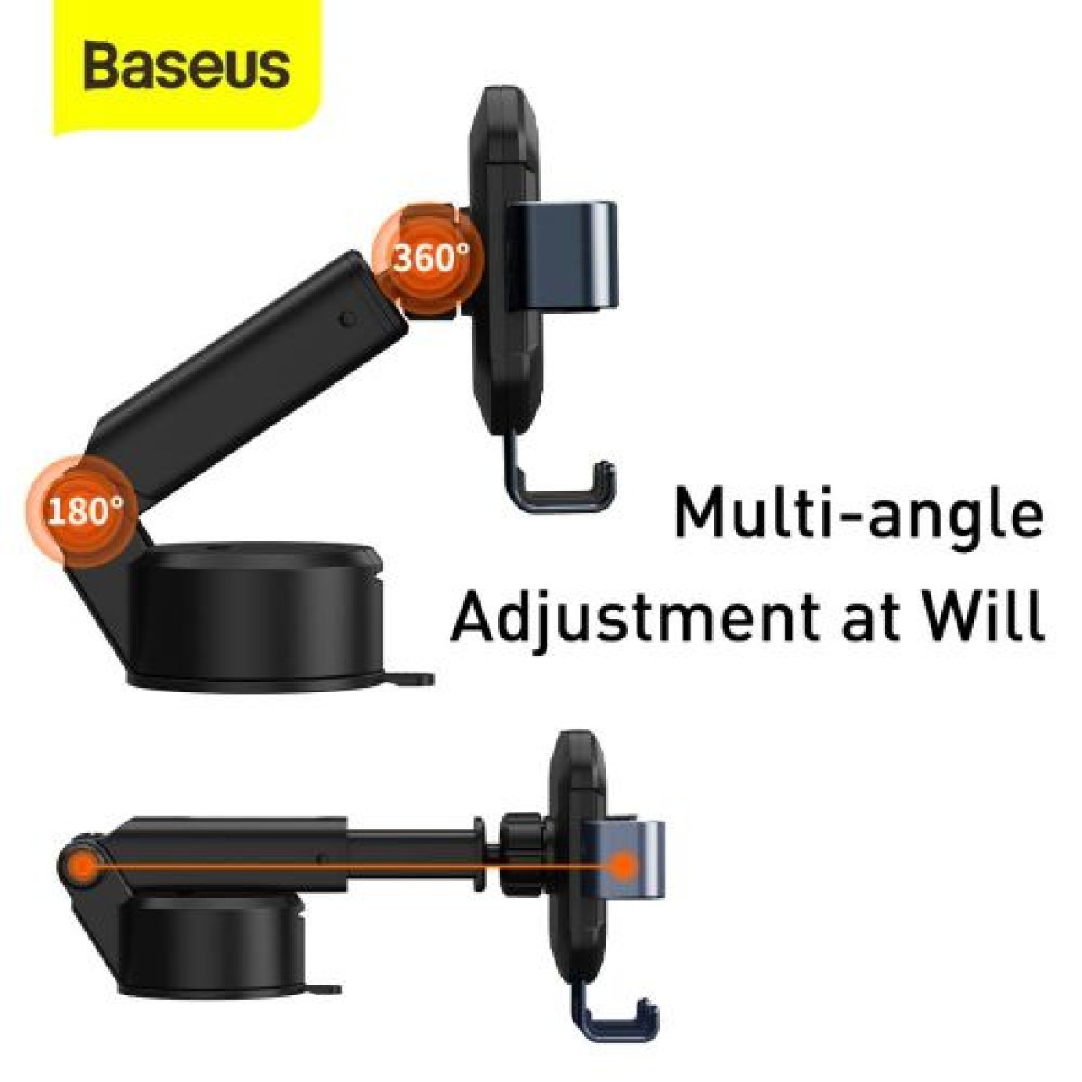 Baseus Car Mount Tank Gravity Θήκη τηλεφώνου με βάση αναρρόφησης Tarnish Black (SUYL-TK01)