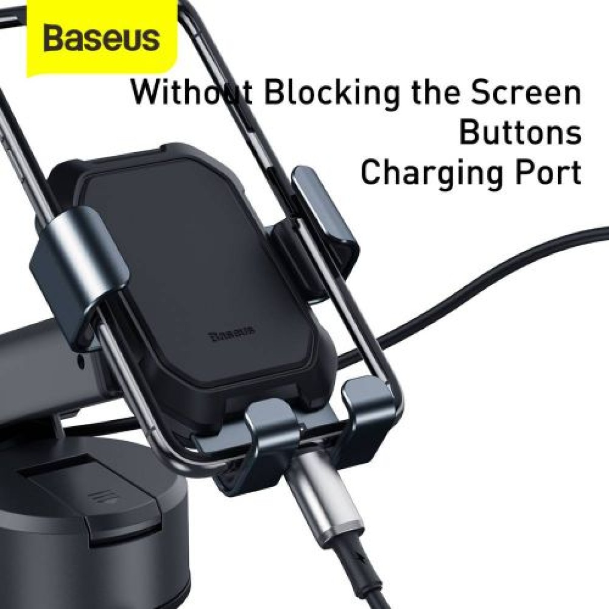 Baseus Car Mount Tank Gravity Θήκη τηλεφώνου με βάση αναρρόφησης Tarnish Black (SUYL-TK01)