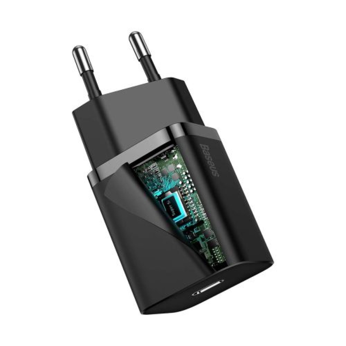 Σετ φορτιστή ταξιδιού Baseus Super Si 1C PD Γρήγορος φορτιστής 20W EU Black (CCSUP-B01)