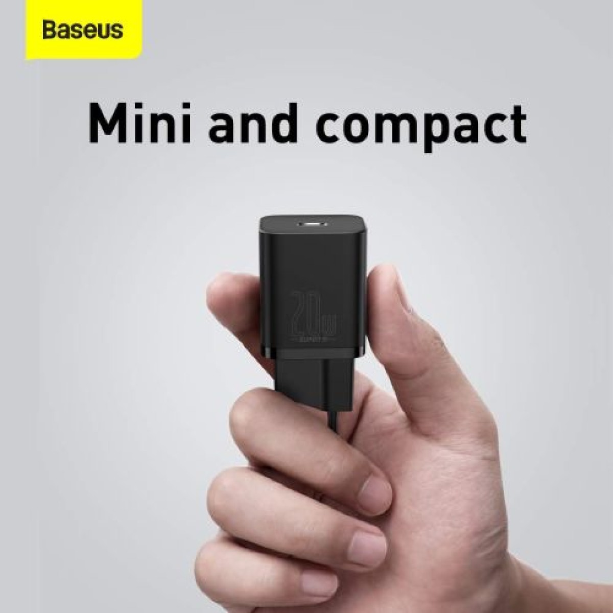 Σετ φορτιστή ταξιδιού Baseus Super Si 1C PD Γρήγορος φορτιστής 20W EU Black (CCSUP-B01)