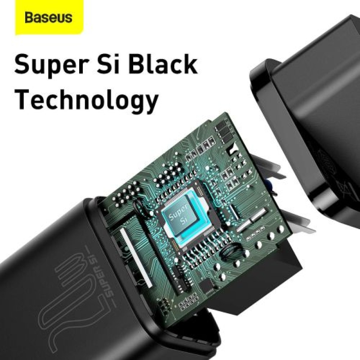 Σετ φορτιστή ταξιδιού Baseus Super Si 1C PD Γρήγορος φορτιστής 20W EU Black (CCSUP-B01)